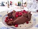 Chocolate Cake with Pomegrantes