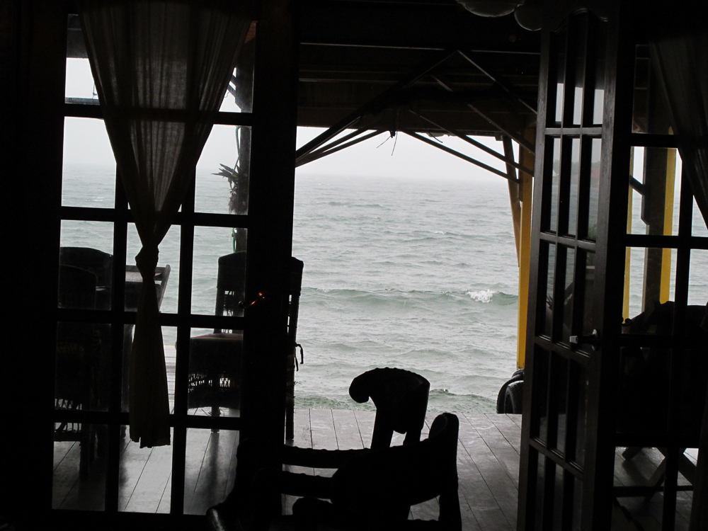 The dock at Bahia del Sol is higher off the water than it appears