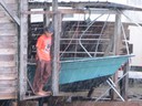 Work is on hold during the rain