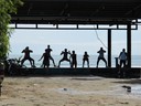 Exercise class on the beach