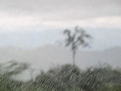 Rain on the way home in the bus